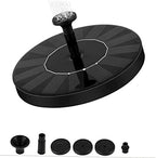 1. Solar Floating Fountain Pump: Circular Panel Water Fountain with 6 Nozzle Accessories for Garden Bird Bath Small Pond - Black - Image 2