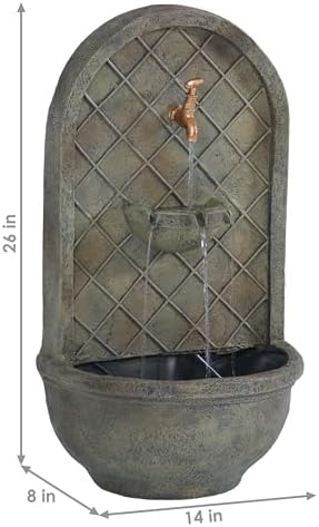 Sunnydaze Messina 26 in. Outdoor Wall Water Fountain with Pump - Florentine - Image 3