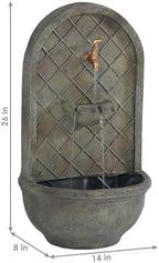 Sunnydaze Messina 26 in. Outdoor Wall Water Fountain with Pump - Florentine - Image 3