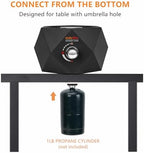 14" Modern Gas Fire Pit Bottom-Mounted for Table with Umbrella Hole, FP003 - Image 3