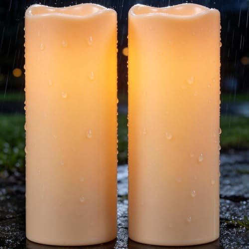 Wondise Large Solar Candles Outdoor Waterproof 5"x12", Dusk to Dawn by Wondise
