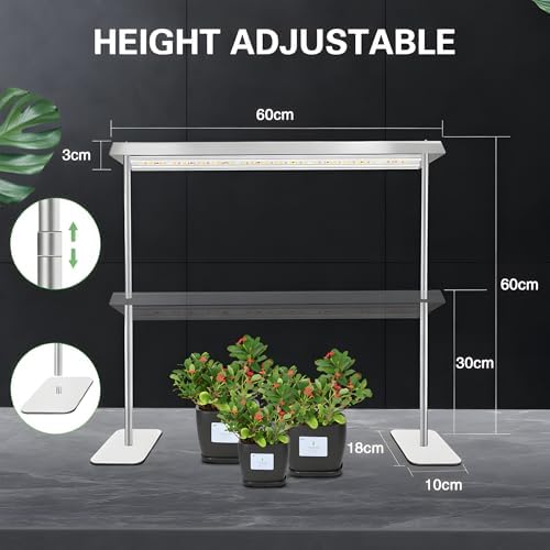 SDOVUERC 60W High-Power Full Spectrum Grow Lights Stand for Indoor Plants. - Image 4