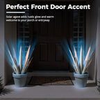 KODIBO 24" Metal Agave Plant Outdoor Decor with Solar Light, Vintage Blue - Image 5