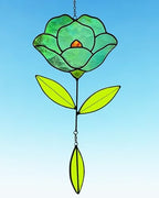Flower Suncatchers, Stained Glass Window Hangings, Garden Suncatchers for Window and Wall Decor (B-Green) - Image 6