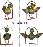 Metal Birds Seesaw Balancer Garden Deorative Stakes 45", Iron Yard Balanceing Stake Art, Animal Scarecrow Sway Up and Down in Wind, Gifts to Bird Lovers as Grassland Lawn Farmland Decor - Image 3