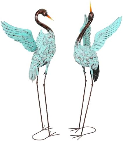 48" Blue Heron Statues Outdoor, Extra-Large Sandhill Crane Decor - Image 2