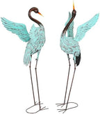 48" Blue Heron Statues Outdoor, Extra-Large Sandhill Crane Decor - Image 2