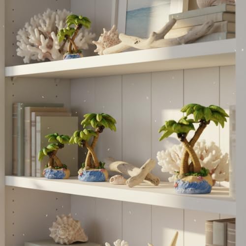 Set of 3 Mini Palm Tree Decor, Beach Ornaments - Image 3