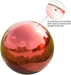 Gazing Ball Garden Mirror Outdoor - 12 Inch Outside Decorative Globe, Red - Image 3