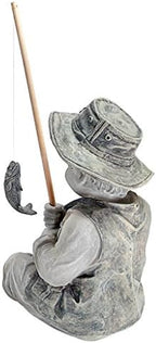 Design Toscano NG32122 Frederic the Little Fisherman of Avignon Lightweight Polyresin Statue, 15 Inch, Two Tone Stone - Image 5