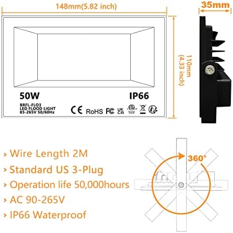 MELPO Led Flood Light Outdoor, 50W RGB Color Changing Landscape Lighting - Image 5