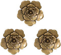 8 Inch Large Metal Flower Wall Art Multiple Layer Home Decor for Outdoor Home Garden Porch Patio Set of 3 (Gold)) by Unknown