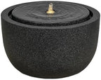 12.60” H Outdoor Water Fountain Made with Eco-Friendly Recyclable Materials, Polyethylene Round Bubbler Water Fountain Outdoor, Garden Decor with LED Light for Patio, Porch, Backyard (12.60") - Image 2