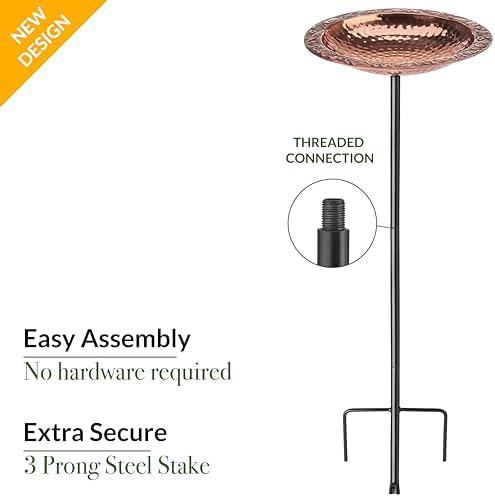 Good Directions Polished Copper Bird Bath on Garden Pole 13" - Image 4