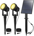 T-Sun 2-in-1 Solar Spotlights Outdoor Waterproof, Warm White, Dusk to Dawn by T-SUN