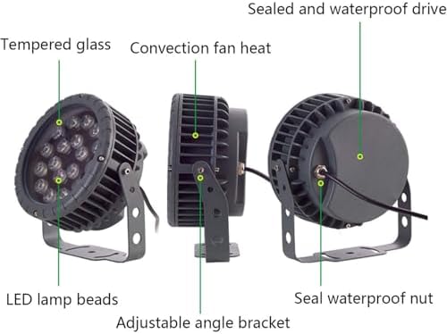 12V/24V Outdoor Spotlight - LED Landscape Light, LED Flood Light, IP65 Waterproof Color-Changing Tree Engineering Garden Spotlight, for Yard Lawn Garden Pathway Lighting(Warm Light,6W (DC24V)) (Blue - Image 4