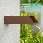 2 Inch 316 Stainless Steel Square Outdoor Water Fountain Spout, Waterfall Spillway Scupper with Integrated Spray Baffle for Landscape Decors, Pools, Ponds, Water Walls (Brown) - Image 4