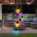 Hummingbird Solar Wind Chimes for Outside - Color Changing LED Outdoor Solar Lights Waterproof Windchimes, Home Garden Patio Yard Porch Decoration (Pumpkin) - Image 3
