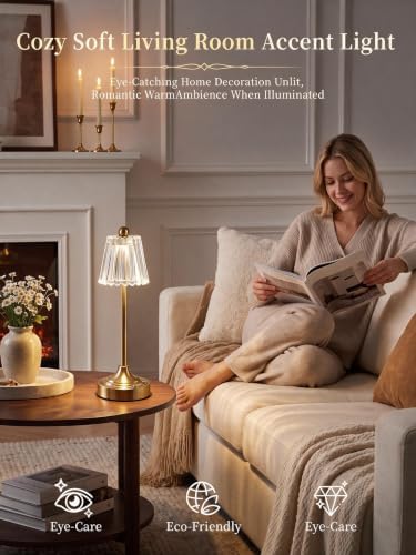 Small Vintage Cordless Table Lamp (Clear, 2 Pack) - Image 5