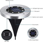 OurLeeme Solar Outdoor Lights Solar Powered Disk Lights 4 Pcs Solar Lights Outdoor Waterproof Solar Ground Lights 8 LED Solar Garden Lights Color Changing Landscape Lighting Pathway Lights - Image 6