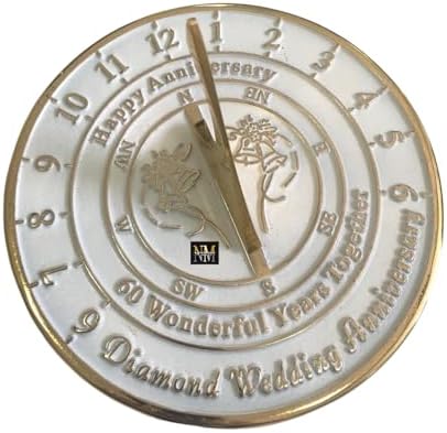 NauticalMart Wedding Anniversary Sundial Gift for Him or Her, Husband or Wife, Parents, Grand Parents, Couples to Celebrate Anniversary Unique Gift (60th Anniversary) by NauticalMart