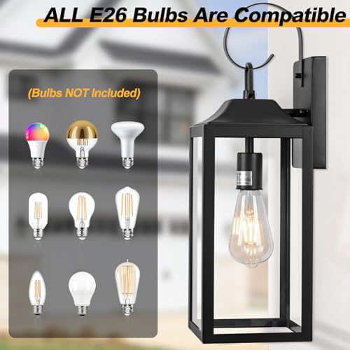19" Large Outdoor Wall Lights Exterior Light Fixtures Black - Image 4