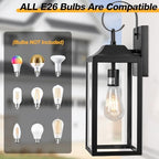 19" Large Outdoor Wall Lights Exterior Light Fixtures Black - Image 4