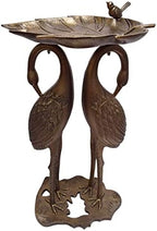 Oakland Living 5608-AB Antique Bronze Cranes & Lily Aluminum Birdbath - Image 5