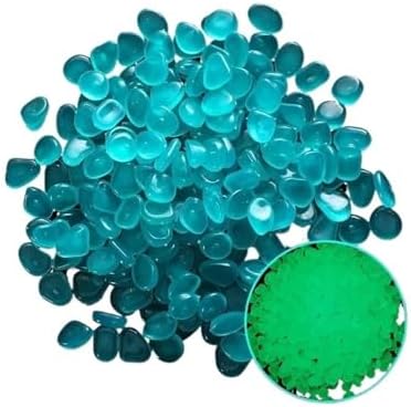 Luminous Glow-in-the-Dark Garden Stones - 100/200/300pcs Decorative Pebbles for Fish Tanks and Landscapes(Blue,100pcs) by Unknown