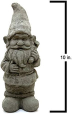 Garden Gnome with Mallet: Solid Durable Stone Statue with Vintage Texture. Sealed for Outdoors. Handcrafted USA. (Antique/Gray) - Image 3