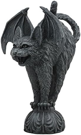 Gifts & Decor Ebros Bizarre Gothic Eureka Bat Winged Cat Gargoyle Statue 7" Tall Stoic Feline Guardian Castle Top Stone Creature Figurine - Image 3