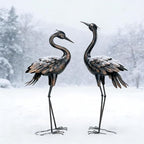 Shorayn Metal Crane Garden Statue, Garden Sculptures & Statues, Bronze Crane Ornaments Yard Art for Backyard Patio Lawn Decorations - Image 5
