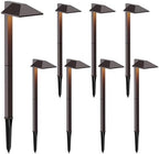 Malibu Low Voltage Landscape Lighting 0.6W LED Pathway Lights Outdoor Landscape Path Lights Wired with Connectors 22 Lumen Warm White Walkway Lights for Garden Yard Lawn 8Pack by Unknown