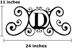 Large 24" Last Name Art Wall Decor,Family Name Plaque Wall Decoration,Last Name Sign Rustic,Metal Wall Decoration,Wrought Iron Hanging Art,Initial Decor,Monograms,Home Front Door Outdoor Fence Decor - Image 2