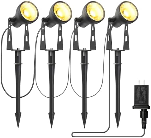 4 Pack Low Voltage Landscape Lighting, Garden Spotlights by HOMECHOOSE