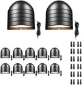 Low Voltage LED Step Lights - Warm White & Daylight White Selectable, Landscape 12V Deck Lights Outdoor, Hardwired IP65 Waterproof Aluminum Black for Wall Garden Handrail 12 Pack by Varmtalys