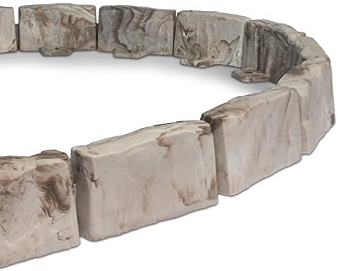 EasyFlex No-Dig Landscape Edging with Anchoring Spikes, 2.7 in. Tall Decorative Stone-Look Garden Border, 60 Foot Kit, Brown - Image 4