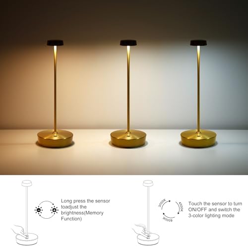 LED Cordless Table Lamp Rechargeable,Battery Powered Outdoor Lights - Image 3