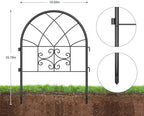 Garvee Decorative Garden Fence Panels 4-Pack, 20"x26" Black Metal Arched Border for Flower Bed Edging, Rustproof No-Dig Animal Barrier for Dogs, Rabbits, Patio & Yard Outdoor Decor - Image 5