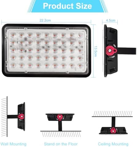 2 Pack 100W RGB Flood Light, RGB Color Changing Floodlight, Smart RGB Floodlight with Remote Control, for Club, Wedding, Poster, Stage Lighting, Birthday Party, KTV, Halloween, Christmas - Image 4