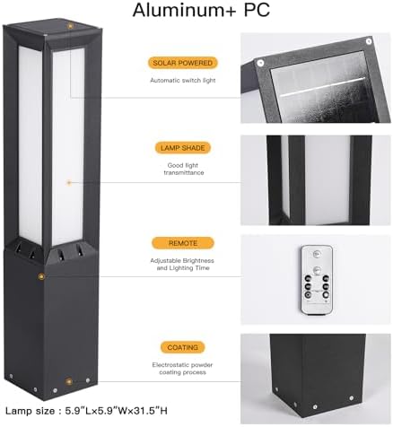 MVBT 31.5" Solar Pathway Lights Outdoor, Dusk to Dawn Landscape Path Lights - Image 2