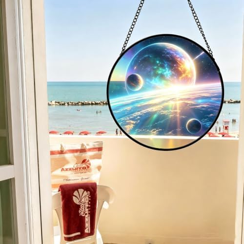 9.84 Inch Stained Glass Suncatcher Vibrant Leaf Art Window Hanging Botanical Home Decor Nature Inspired Ornament for Mom Birthday Gift Housewarming Gift for Her Wall Art - Image 2