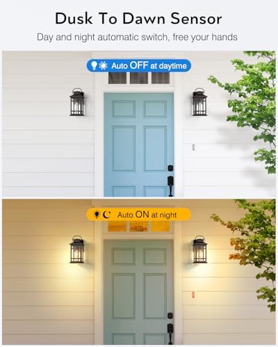 ORB Dusk to Dawn Outdoor Lighting, Oil Rubbed Bronze Exterior Light Fixtures, 100% Aluminum Anti-Rust Waterproof Modern Outside Lights for House, Porch, Garage, Front Door, Easy-to-Install - Image 2