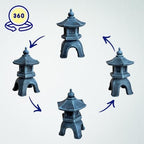 OLOMA Japanese Pagoda Lantern Garden Statue Outdoor Decor Small Size Zen Stone Lantern Sculpture Yard Patio Lawn Asian Temple Figurine Meditation Garden Ornament - Image 4