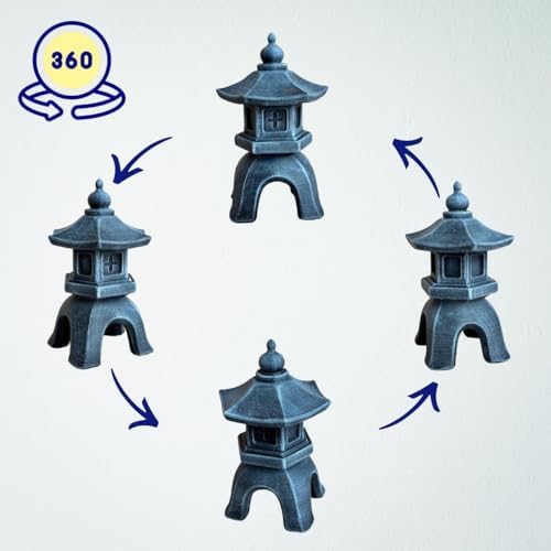 OLOMA Japanese Pagoda Lantern Garden Statue Outdoor Decor Small Size Zen Stone Lantern Sculpture Yard Patio Lawn Asian Temple Figurine Meditation Garden Ornament - Image 4