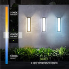 ASD LED 24" Outdoor Wall Light, Front Door House Sconce | 3CCT, Dimmable, Waterproof, ETL Listed | 30W 2600LM 3000-5000K 100-277V | Exterior Patio Lighting Fixture, Porch Lamp | Black, 4 Pack - Image 4