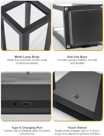Cordless Table Lamp,Outdoor Rechargeable Table Lamp Waterproof Battery - Image 6