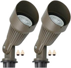 Lumina Lighting® 5W Landscape Lighting 12V Landscape Lights Low Voltage Landscape Spotlights Warm White Waterproof Outdoor Replaceable LED Bulb for Garden,Lawn,Porch,Patio and Yard (Bronze) (2-Pack) by LuminaLighting%C2%AE