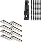 LEONLITE Hardscape Lighting Bundle Wire Connectors, 8-Pack 12 Inch LED Hardscape Lighting, Retaining Wall Lights, 12V AC/DC, ETL, 2700K & 20-Pack Fastlock Wire Connectors for Landscape Lighting by LEONLITE