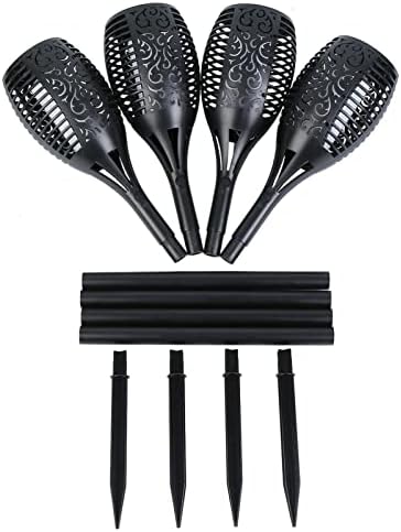 4PCS Solar Torch Lights Outdoor, 19.7 inch 12 LED IP65 Waterproof Garden Pathway Light with Vivid Dancing Flickering Flames, with Auto On/Off Dusk to Dawn, Landscape Decoration Lights - Image 3